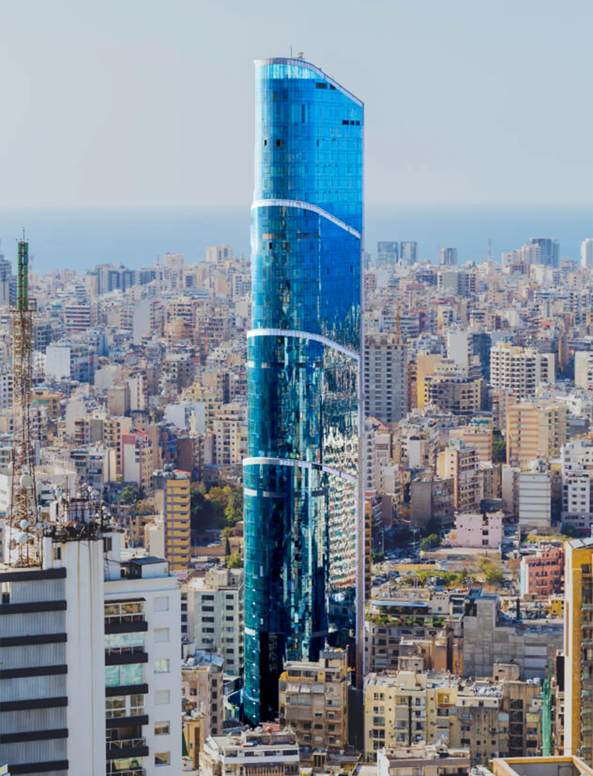 Sama Beirut tower rising above the Achrafieh skyline